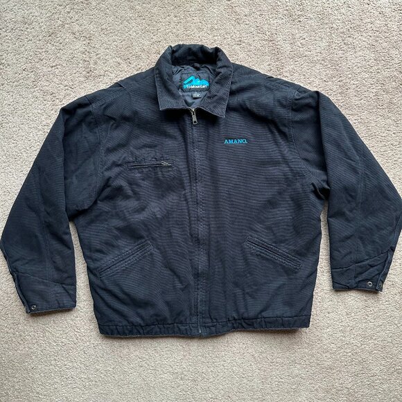 Blue Mountain Chore Coat Mens XL Canvas Black Amano Full Zip Pockets Field - Picture 1 of 12